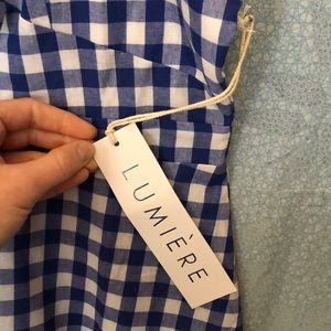 Lumiere Dresses - NWT. Lumière blue and white gingham skater dress. Lumiere Dresses - NWT. Lumière blue and white gingham skater dress.